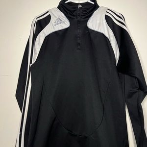 Adidas Soccer Training Trio Stripped Half-Zip Sweater